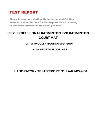 Professional PVC Court Flooring Test Report